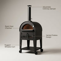 EmberFlame Compact Wood-Fired Pizza Oven — infographic