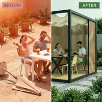 NoirVerge Aperture Pergola — Before & After