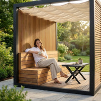 NoirVerge Aperture Pergola — Lifestyle