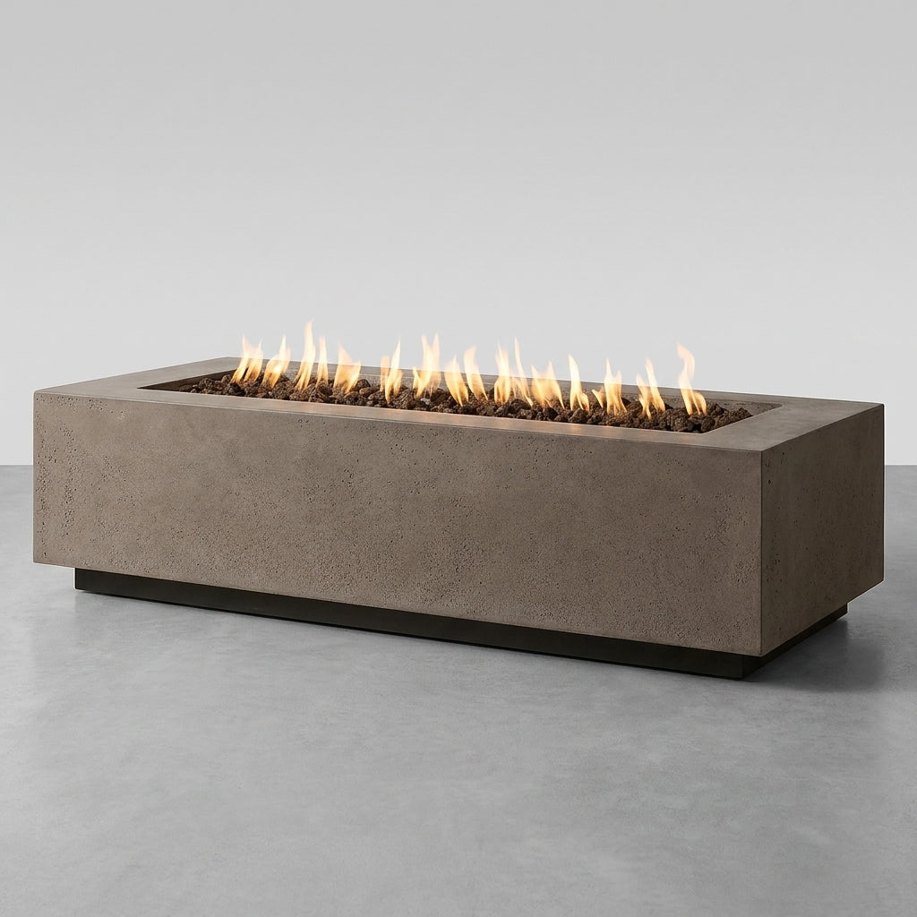 StoneLyte Horizon 60 Concrete Fire Pit — Studio Shot