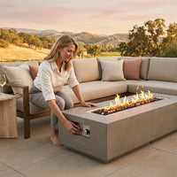 StoneLyte Horizon 60 Concrete Fire Pit — Lifestyle