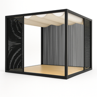 Modern Pergola Designed for Resort-Grade Outdoor Living, Powder-Coated Aluminum, Marine Textiles, Wave Canopy