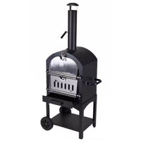 Wood-Fired Pizza Oven Designed for Authentic Flavor, Compact Wheeled Cart, Vented Firebox, Built-In Thermometer