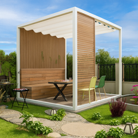 Modern Pergola Designed for Resort-Grade Outdoor Living, Powder-Coated Aluminum, Marine Textiles, Wave Canopy