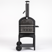Wood-Fired Pizza Oven Designed for Authentic Flavor, Compact Wheeled Cart, Vented Firebox, Built-In Thermometer