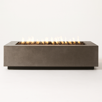 Concrete Fire Pit Built for Outdoor Entertaining, Stainless Steel Burner, 60-Inch Design, Premium GFRC