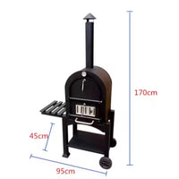 Wood-Fired Pizza Oven Designed for Authentic Flavor, Compact Wheeled Cart, Vented Firebox, Built-In Thermometer