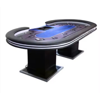 Professional Poker Table Built for High-Stakes Gaming, Stainless Steel Frame, Leather Armrests, 10-Player